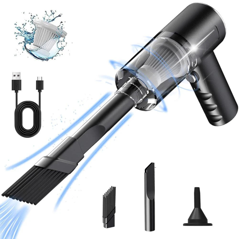 Handheld Car Vacuum Cleaner, 15000PA Portable Cordless, Dual use of blowing and suctionMulti-Nozzles, for Car, Home, Pet, Office