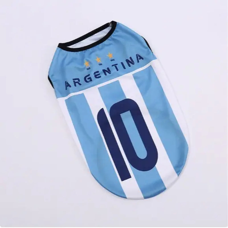 Pet Soccer Jersey Outfit - Cute Game Day Pet Shirt for Small, Medium Dogs & Cats Clothes Fashionable Clothing