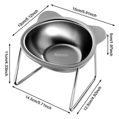 Tilted Stainless Steel Pet Bowl (Anti-Strain)