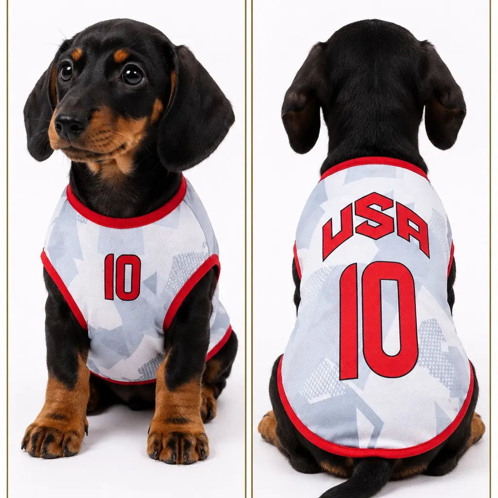 Pet Soccer Jersey Outfit - Cute Game Day Pet Shirt for Small, Medium Dogs & Cats Clothes Fashionable Clothing