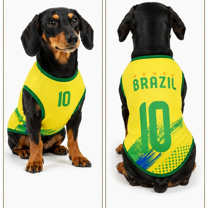 Pet Soccer Jersey Outfit - Cute Game Day Pet Shirt for Small, Medium Dogs & Cats Clothes Fashionable Clothing